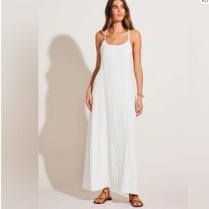 NWT VITAMIN A Mari Maxi Dress White Cotton Linen Size Small
